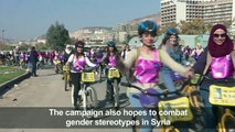 Bicycle ride against gender-based violence in Syria's capital