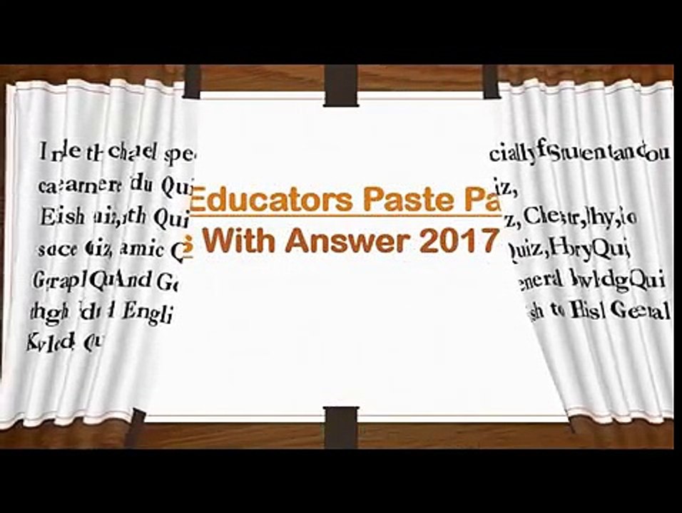 NTS Educators Paste Paper  Mcqs With Answer 2017-18