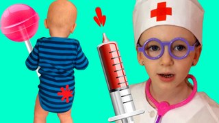 Bad Kids Playing Doctor toys Family Fun Pretend Play Baby Song Nursery Rhymes for Children