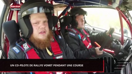 Un co-pilote de rallye vomit pendant une course (vidéo)