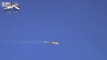 Syrian rebels release grainy video of the regime helicopter they downed near Beit Jinn village today