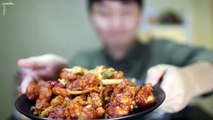 깐풍기 리얼사운드 먹방이닷! 리얼사운드 깐풍기 먹방 옥탑방미식가 #118화 Deep fried Chicken in Hot Pepper Sauce