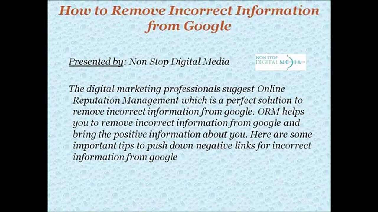 How to Remove Incorrect Information from Google
