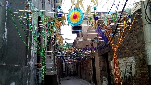 Street Decoration At 12 Rabi ul Awal Sialkot 2017