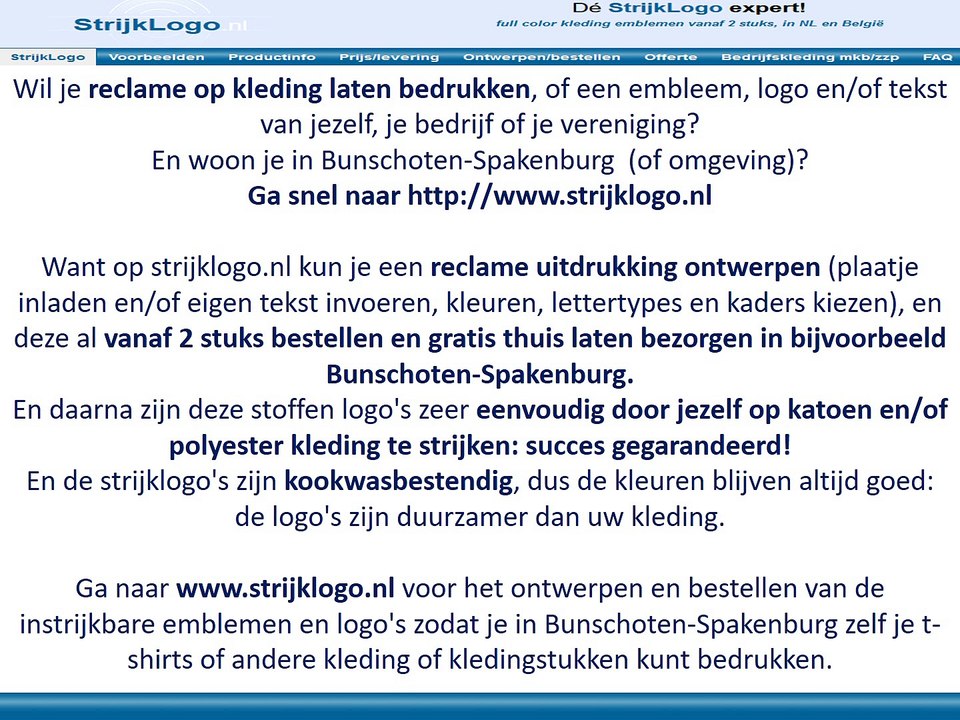 Reclame kleding bedrukken Bunschoten-Spakenburg