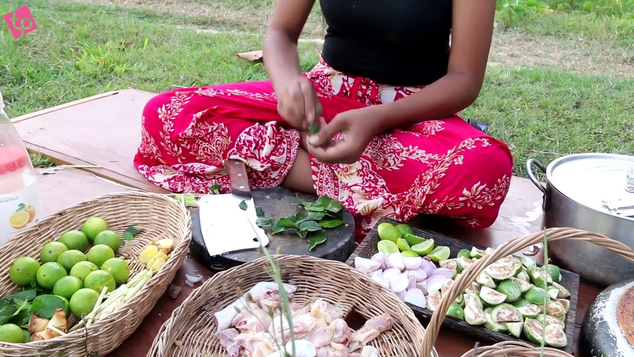 Wow!!! Amazing Beautiful Girl Cook Chicken Recipe so Yummy on Rice Field in my Village
