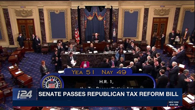 i24NEWS DESK | Senate passes republican tax reform bill | Saturday, December 2nd 2017
