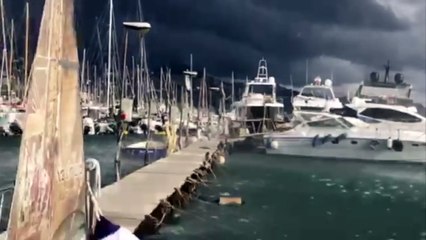 Jo vetëm Shqipëria, tornadoja del nga deti dhe "përpin" Sanremon