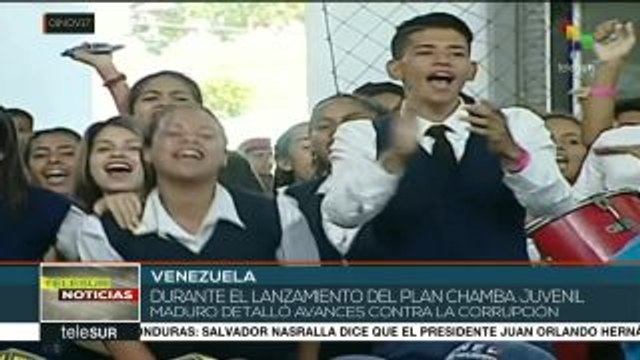 Venezuela: Maduro llama a jóvenes a unirse al Plan Chamba Juvenil