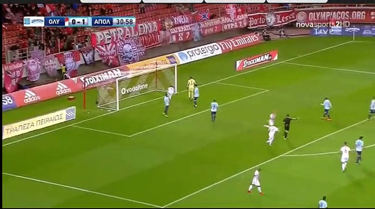 Omar Elabdellaoui Goal - Olympiakos 1-1 Apollon Smirnis 02.12.2017