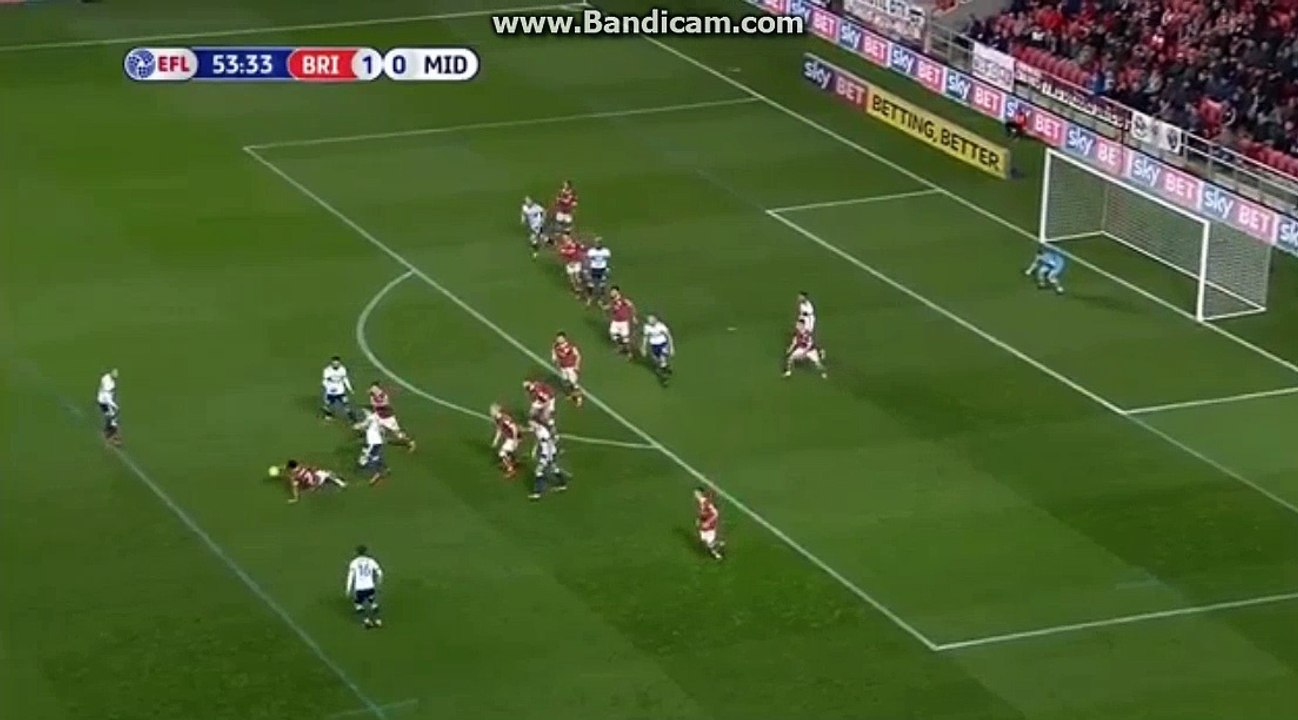 J.Paterson   Goal  HD  Bristol City 2 - 0 Middlesbrough 02.12.2017 HD