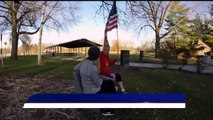 Marine Carrying American Flag on a Mission to Promote Veteran Suicide Awareness
