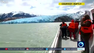 Large iceberg breaks off from Grey glacier in southern Chile