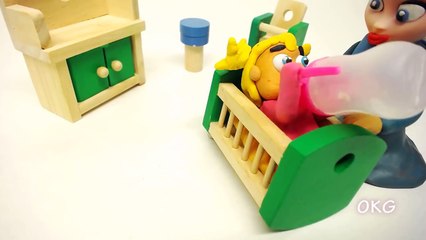 Baby Elsa Frozen Time to Sleep play doh stop motion cartoon for little Kids