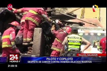 VES: piloto y copiloto fallecen en despiste de camión que origina incendio