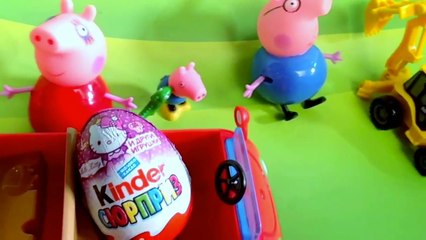 New fun video for kids. Funny toy kids video with yellow excavator and truck. Stop motion animation.