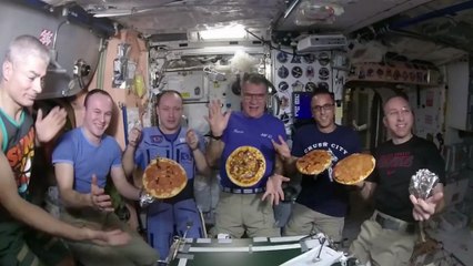 Watch: Italian astronaut Paolo Nespoli shares a pizza home with ISS crew