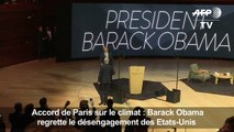 Climat: Obama regrette l'absence de 