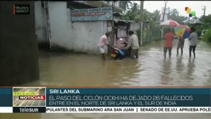 Ciclón Ockhi deja 26 muertos en Sri Lanka