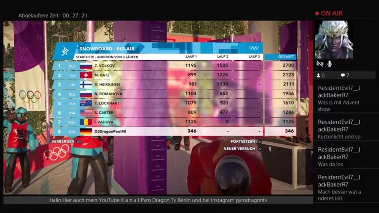 GER/PS4 Pyro DragonTv Berlin 1 Adventsstream STEEP Road to the Olympics bis 1Uhr. (229)