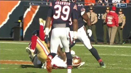 Fuller rips ball out of WR's hands to intercept Garoppolo pass