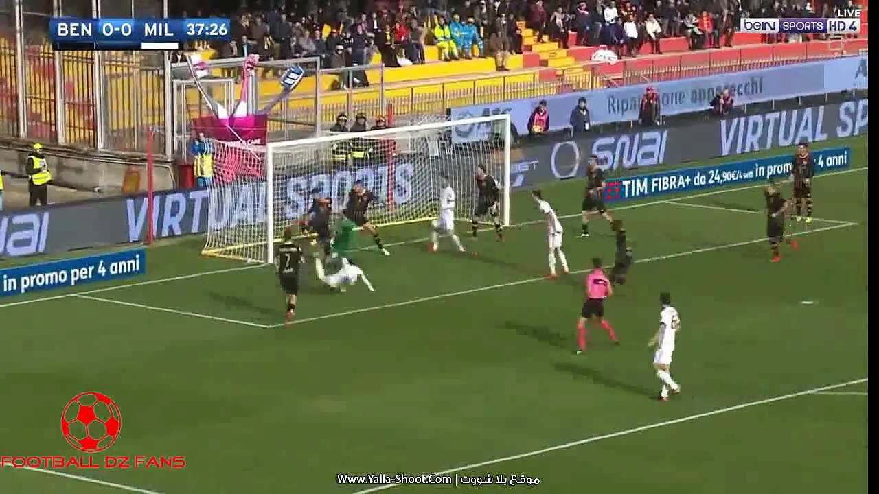 أهداف ميلان وبينفينتو (2-2) هدف قاتل تاريخي  للحارس في الثواني الاخيرة (03-12-2017)