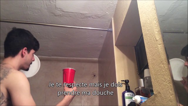 Il réussi à chopper une araignée en s'enfuyant... Gros coup de chance!