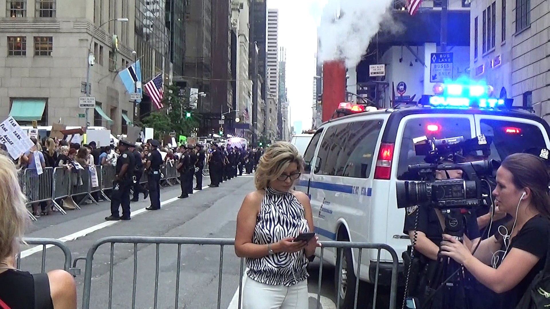 ⁣Trump Protests at Trump Tower in August 2017.