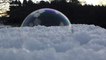Mesmerising footage of a bubble freezing