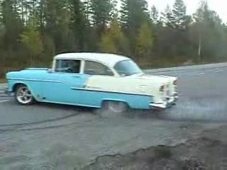 Awesome chevy Belair burnout and donuts