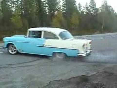 Awesome chevy Belair burnout and donuts