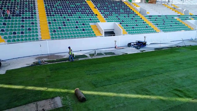 Spor Toto Akhisar Belediye Stadyumu Çim serimi 27 Eylül 2017 tarihli son durumu