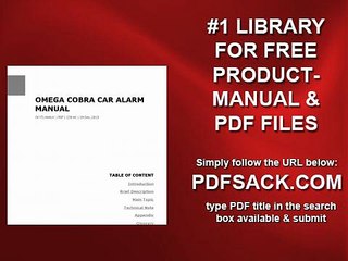 Omega Cobra Car Alarm Manual
