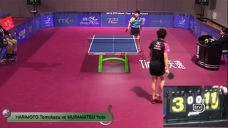 卓球 カットマン 村松雄斗 VS 張本智和 ワールドツアーグランドファイナル 2016 Muramatsu Yuto VS Harimoto Tomokazu