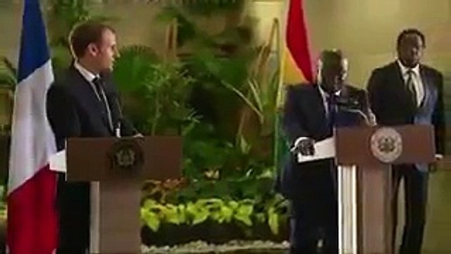President of Ghana, Nana Akufo-Addo 'schools' France President Macron