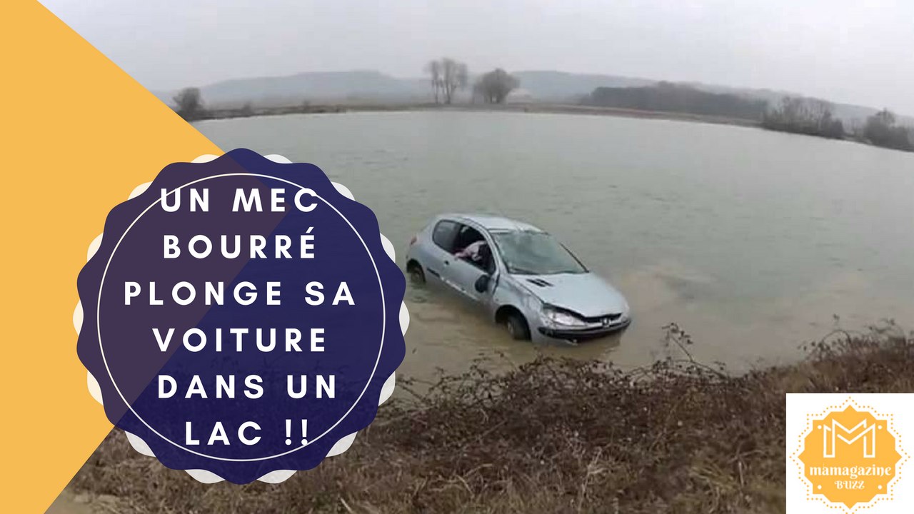 Un mec bourré plonge sa voiture dans un lac !!
