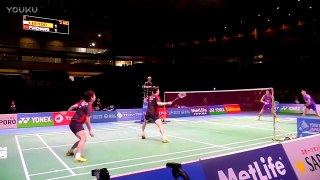 完美的双打视角！Perfect angle view of MS double badminton Fu Haifeng & Zhang nan