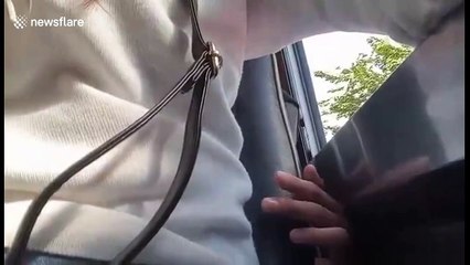 Il glisse sa main pour toucher une passagère entre les fauteuils d'un bus au Vietnam !
