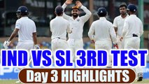 India vs SL 3rd test 3rd day higlights: Mathews and Chandimal kept islands hope afloat Oneindia News