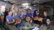ISS astronauts display how to construct a pizza in zero gravity