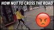 Motorcycle helmet cam captures the moment pedestrian nearly gets hit by bus | Motorbike Monday