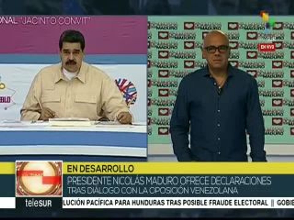 Agradece pdte. venezolano a sus adversarios por sentarse a dialogar