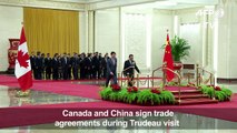 China and Canada sign trade agreements during Trudeau visit