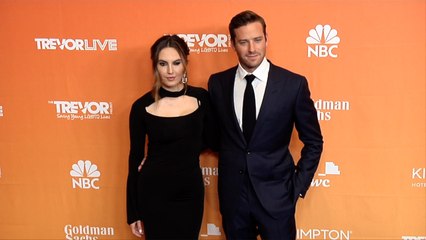 Armie Hammer and Elizabeth Chambers 2017 TrevorLIVE LA Gala Red Carpet