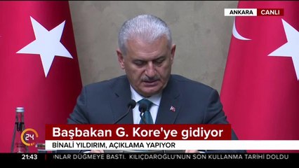 Başbakan Yıldırım Güney Kore'ye gidiyor