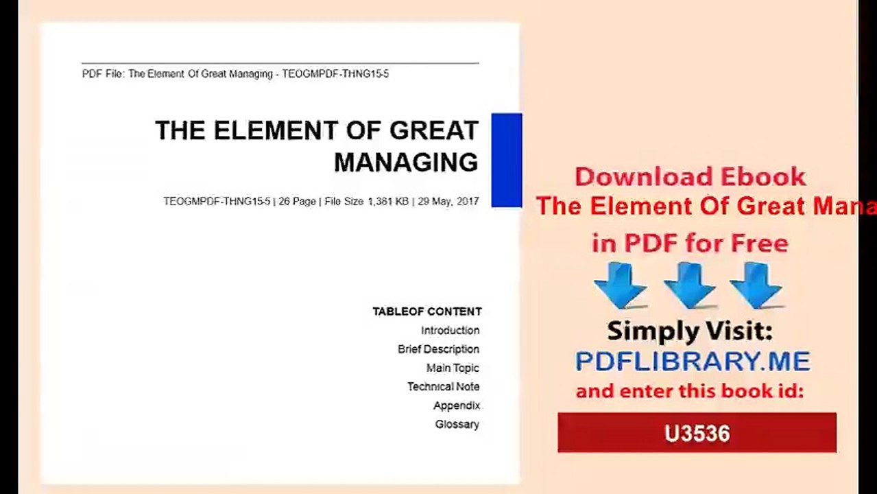 The Element Of Great Managing