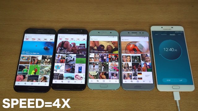 Samsung Galaxy J7 Pro (2017) vs A7 (2017) vs J5 Pro (2017) vs A5 (2017) - Battery Drain Test!-fteYB8S_vG0