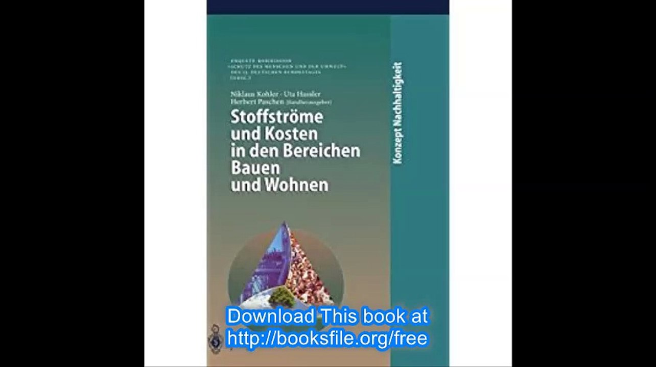 StoffstrÃ¶me und Kosten in den Bereichen Bauen und Wohnen (Konzept Nachhaltigkeit) (German Edition)