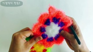 [코바늘] 꽃 수세미 뜨개질 Crochet Flower(한올스.부평한올뜨개방)