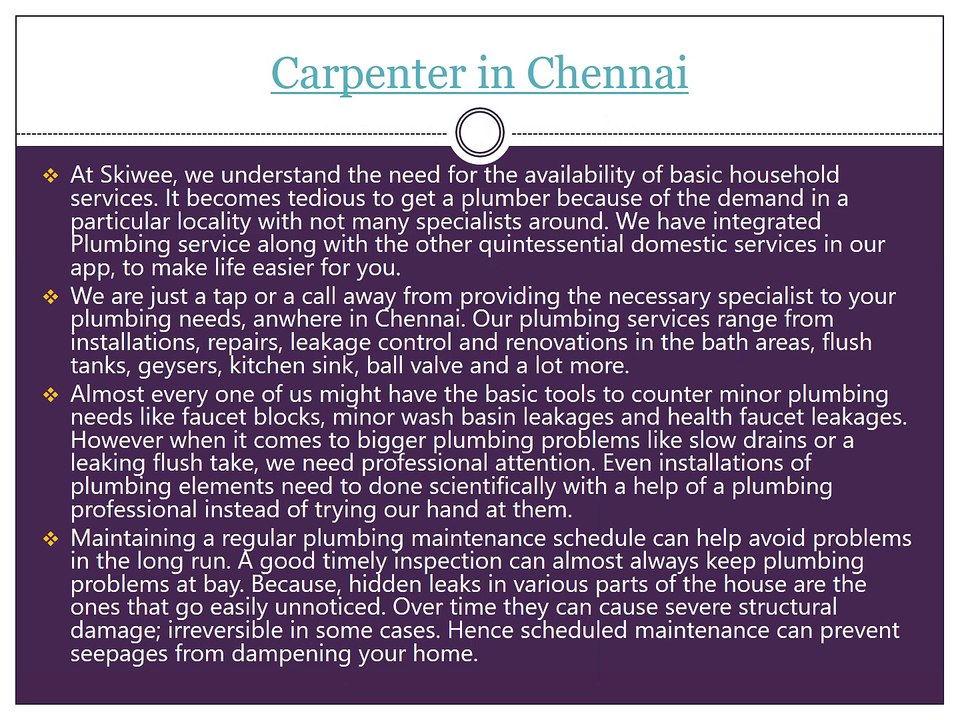 Carpenter in Chennai - skiwee